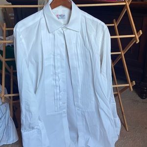 Trumbull & Asser Pleated Tuxedo Shirt French Cuffs